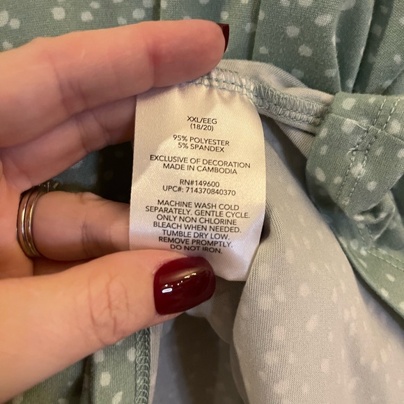 Flora Nikrooz Blue Pajama Top with White Dots - Picture 5 of 5